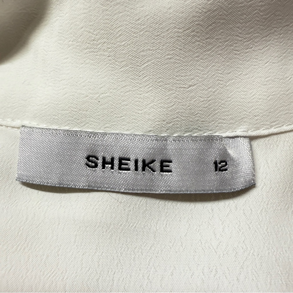 Sheike Australia White Sheer Faux Wrap Sleeveless Midi Dress Size AU 12, US 8 - Picture 6 of 16